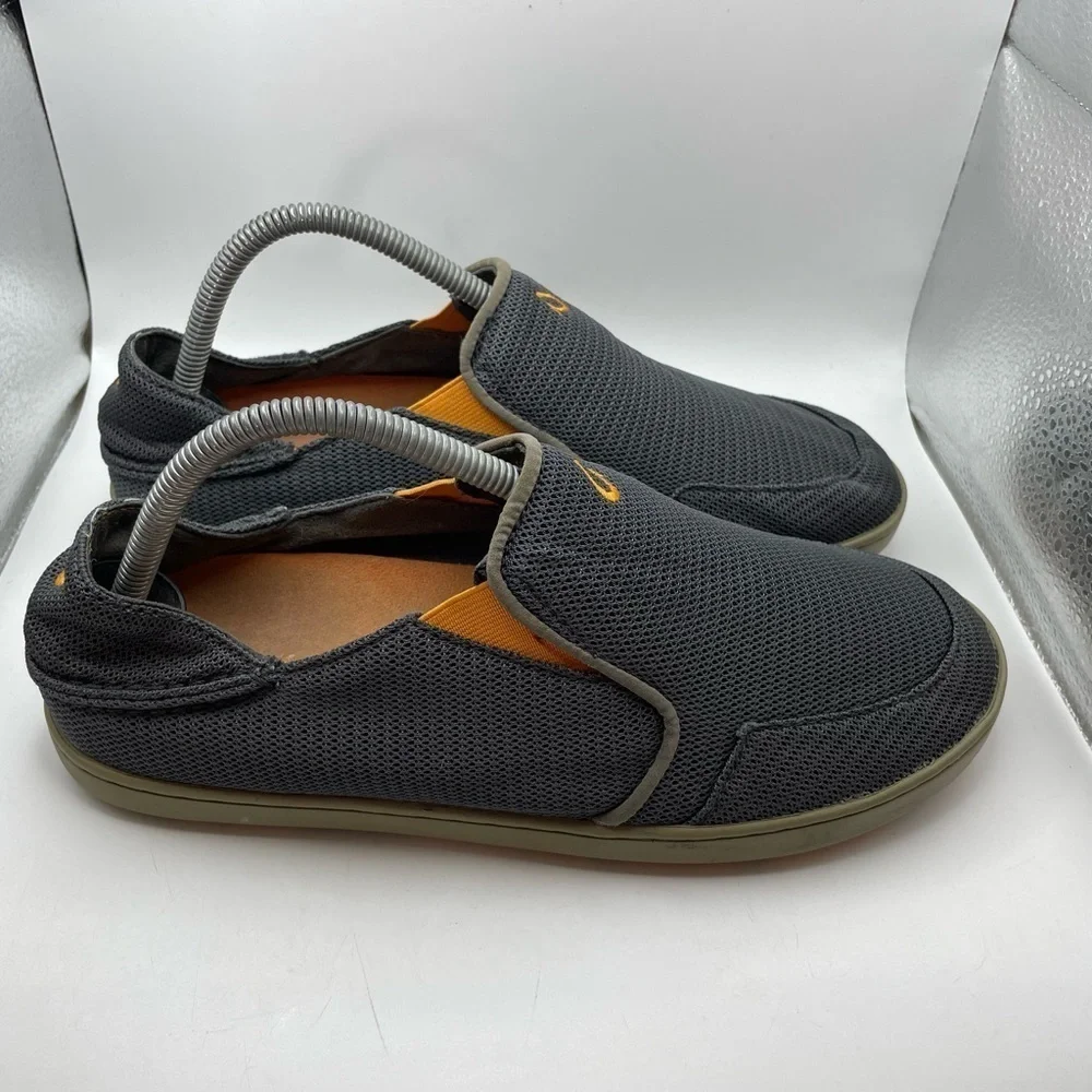 Olukai Nohea gray mesh men’s loafers size 8
